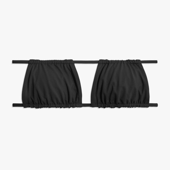 WeWoreWhat Other - WeWoreWhat Ruched Bandeau Bikini Top Black NWT